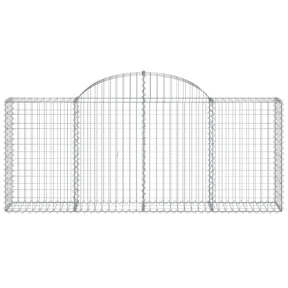vidaXL Gabionen mit Hochbogen 6 Stk. 200x30x80/100 cm Verzinktes Eisen