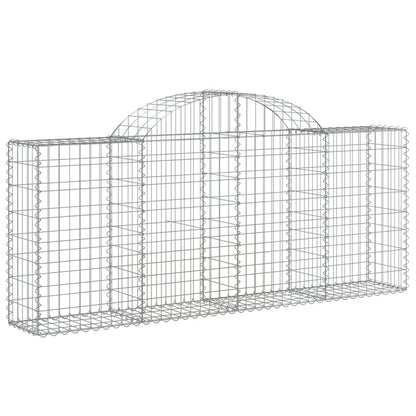 vidaXL Gabionen mit Hochbogen 7 Stk. 200x30x80/100 cm Verzinktes Eisen
