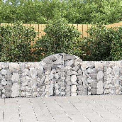 vidaXL Gabions avec arche 12 pcs 200x30x80/100 cm Fer galvanisé