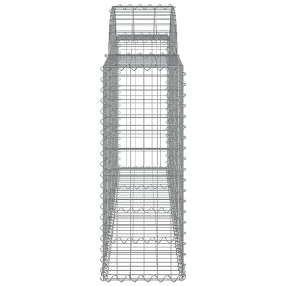 vidaXL Gabionen mit Hochbogen 18 Stk. 200x30x80/100cm Verzinktes Eisen
