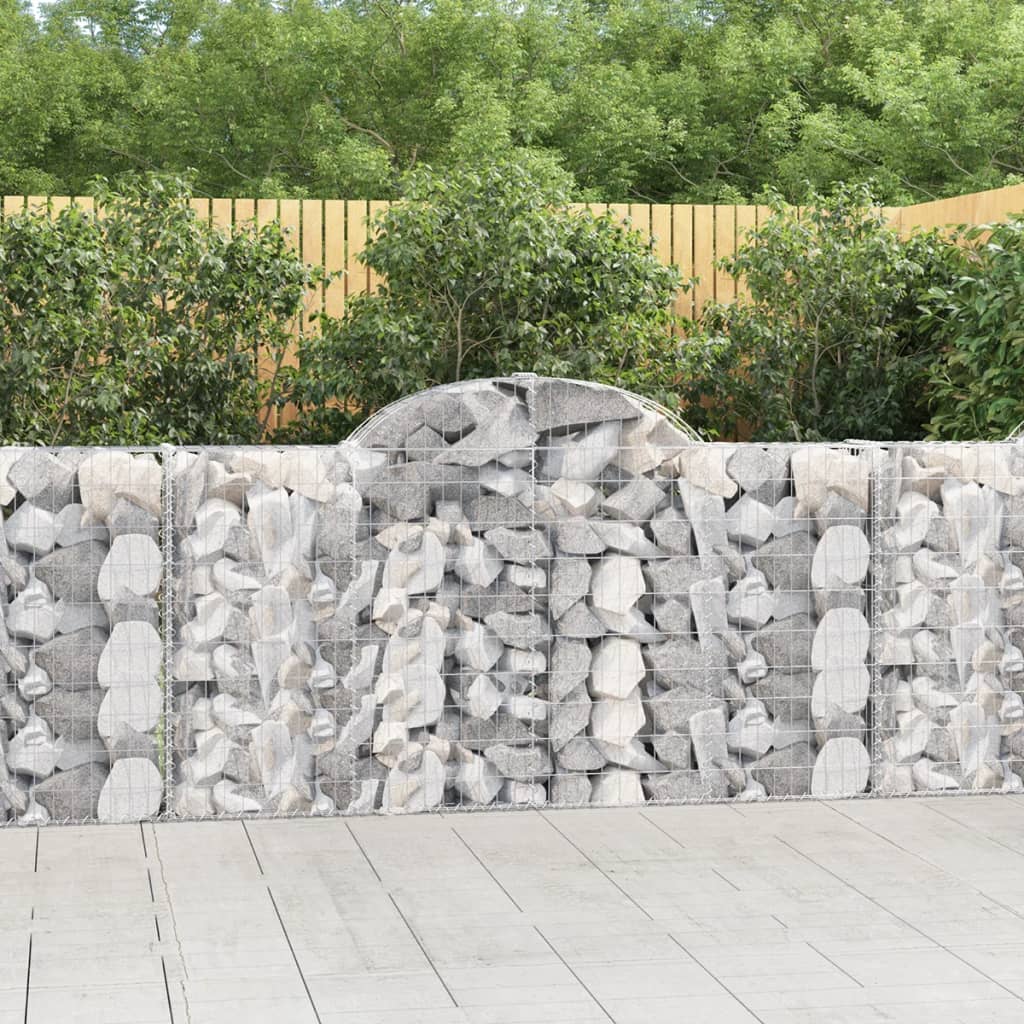 vidaXL Gabions avec arc en ogive 6 pcs. 200x30x100/120cm Fer galvanisé