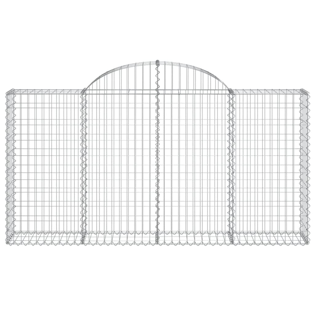 vidaXL Gabionen mit Hochbogen 8 Stk. 200x30x100/120cm Verzinktes Eisen