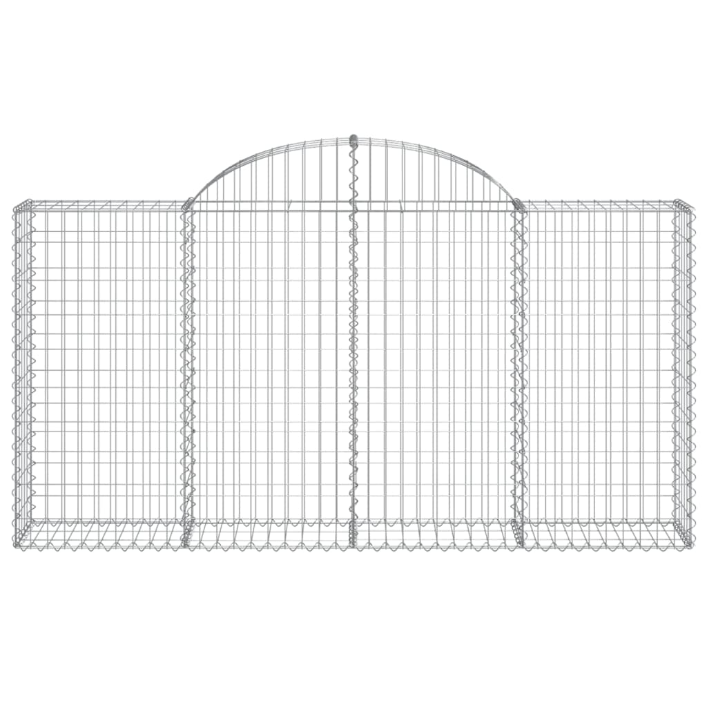 vidaXL Gabionen mit Hochbogen 10Stk. 200x30x100/120cm Verzinktes Eisen