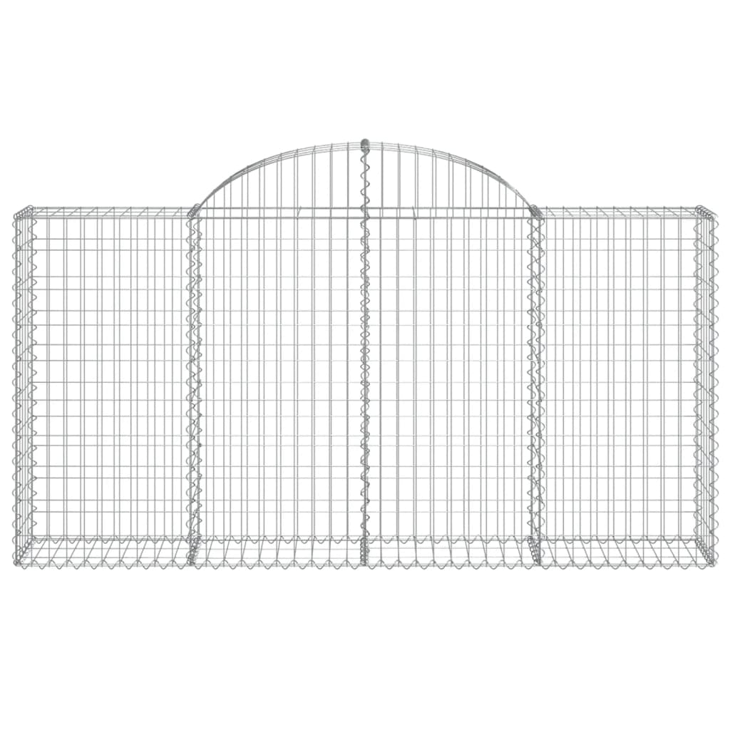 vidaXL Gabionen mit Hochbogen 11Stk. 200x30x100/120cm Verzinktes Eisen