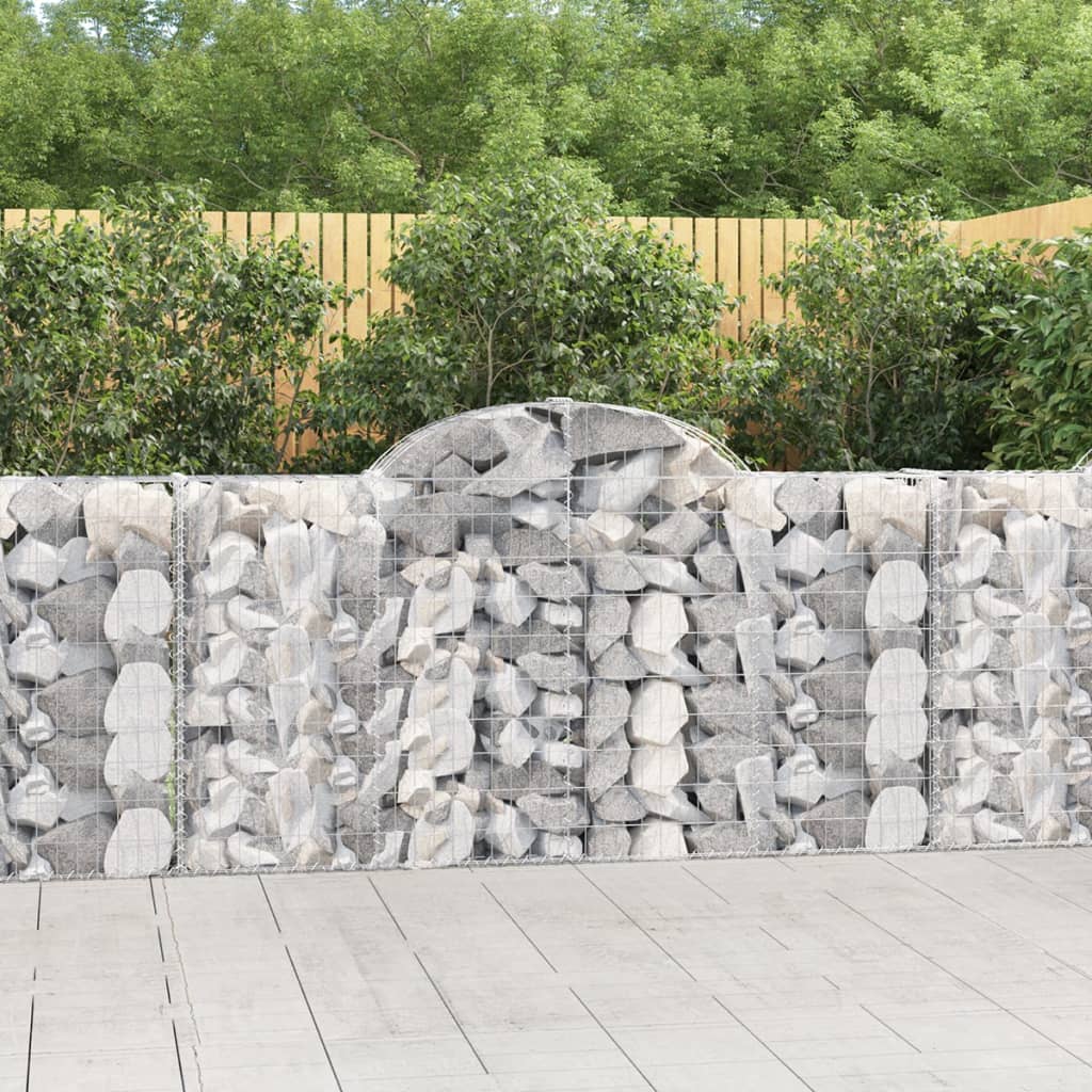 vidaXL Gabions à arc élevé 12 pièces 200x30x100/120 cm Fer galvanisé