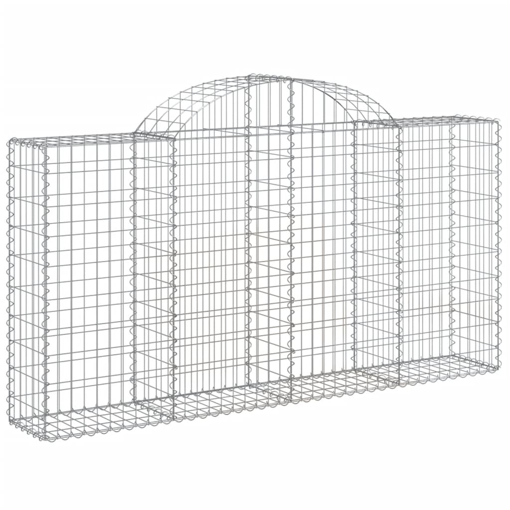 vidaXL Gabions avec arche 14 pcs 200x30x100/120 cm Fer galvanisé