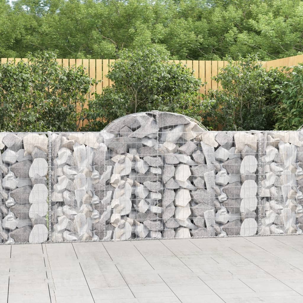 vidaXL Gabions avec arche 14 pcs 200x30x100/120 cm Fer galvanisé