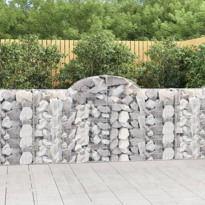 vidaXL Gabions avec arche 14 pcs 200x30x100/120 cm Fer galvanisé