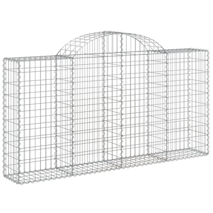 vidaXL Gabionen mit Hochbogen 18Stk. 200x30x100/120cm Verzinktes Eisen