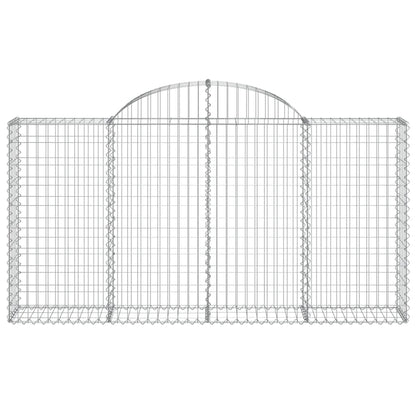 vidaXL Gabionen mit Hochbogen 18Stk. 200x30x100/120cm Verzinktes Eisen