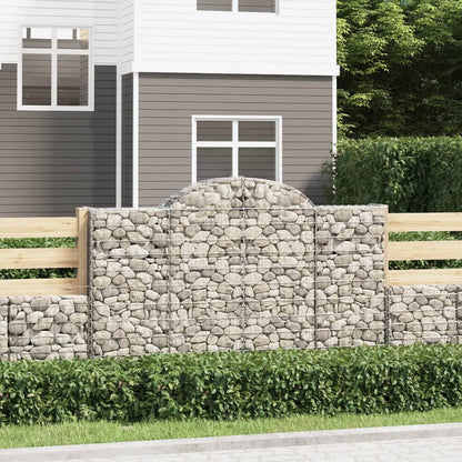 vidaXL Gabions avec arche 2 pcs 200x30x120/140cm Fer galvanisé