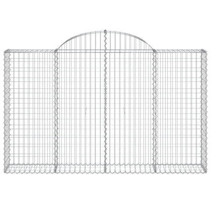 vidaXL Gabionen mit Hochbogen 3 Stk. 200x30x120/140cm Verzinktes Eisen