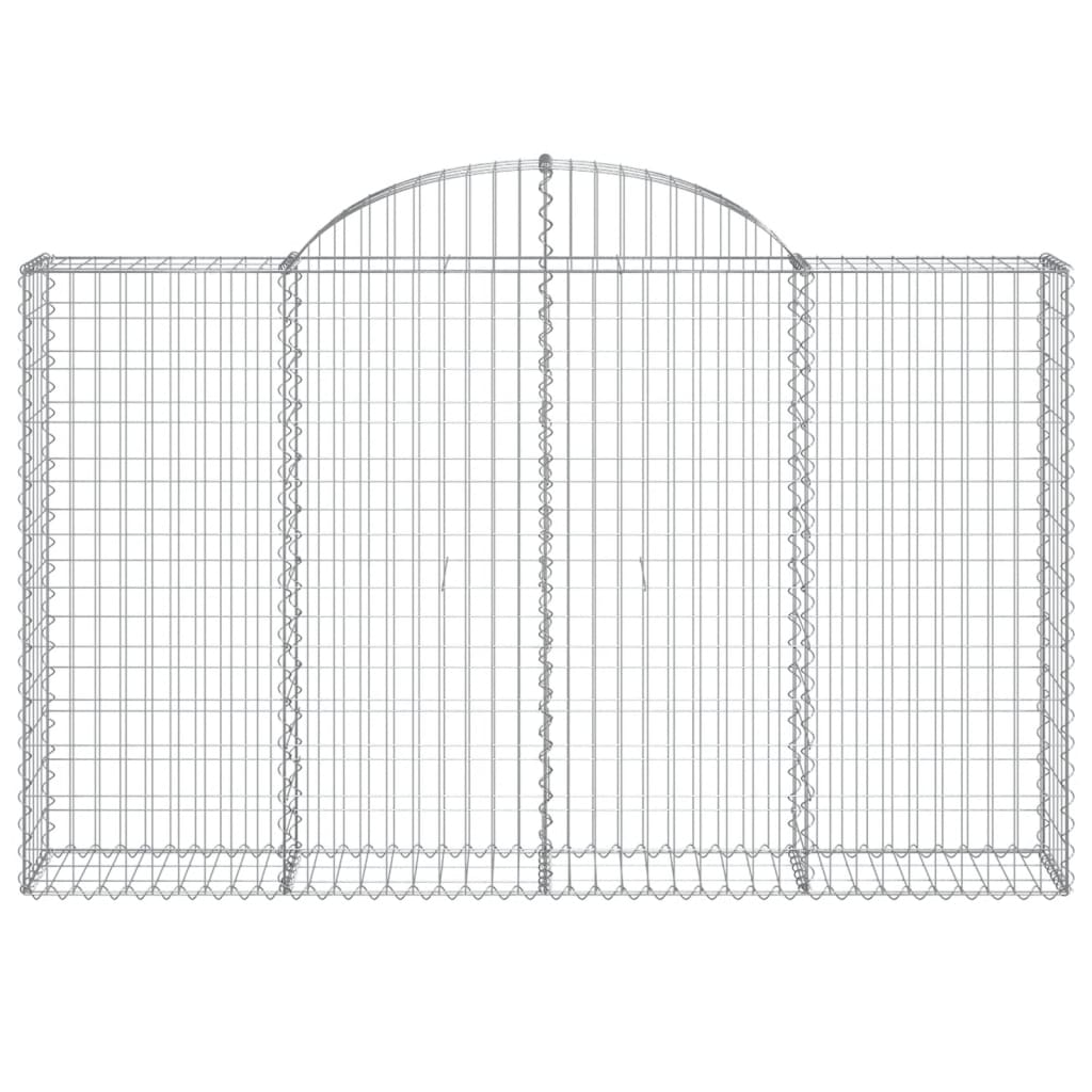 vidaXL Gabionen mit Hochbogen 4 Stk. 200x30x120/140cm Verzinktes Eisen