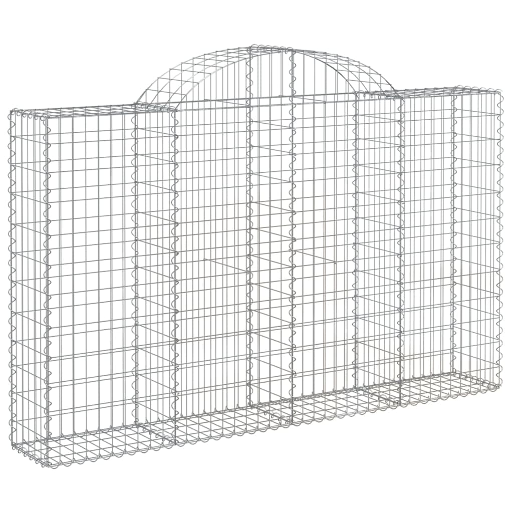 vidaXL Gabionen mit Hochbogen 7 Stk. 200x30x120/140cm Verzinktes Eisen