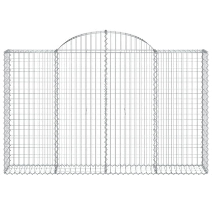 vidaXL Gabionen mit Hochbogen 7 Stk. 200x30x120/140cm Verzinktes Eisen