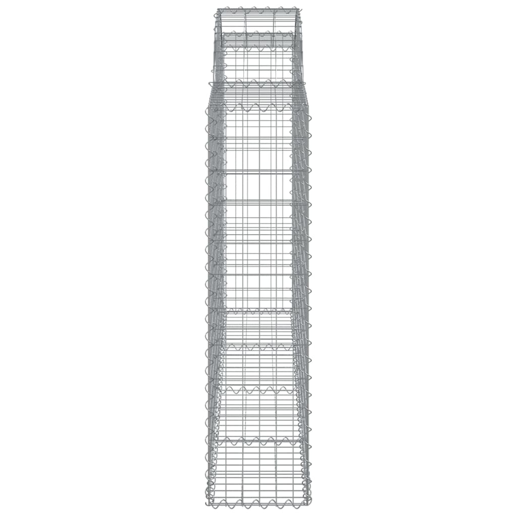 vidaXL Gabionen mit Hochbogen 7 Stk. 200x30x120/140cm Verzinktes Eisen