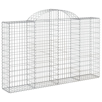 vidaXL Gabionen mit Hochbogen 8 Stk. 200x30x120/140cm Verzinktes Eisen