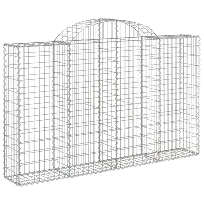 vidaXL Gabionen mit Hochbogen 12Stk. 200x30x120/140cm Verzinktes Eisen
