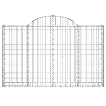 vidaXL Gabionen mit Hochbogen 13Stk. 200x30x120/140cm Verzinktes Eisen