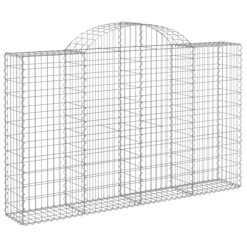 vidaXL Gabionen mit Hochbogen 30Stk. 200x30x120/140cm Verzinktes Eisen