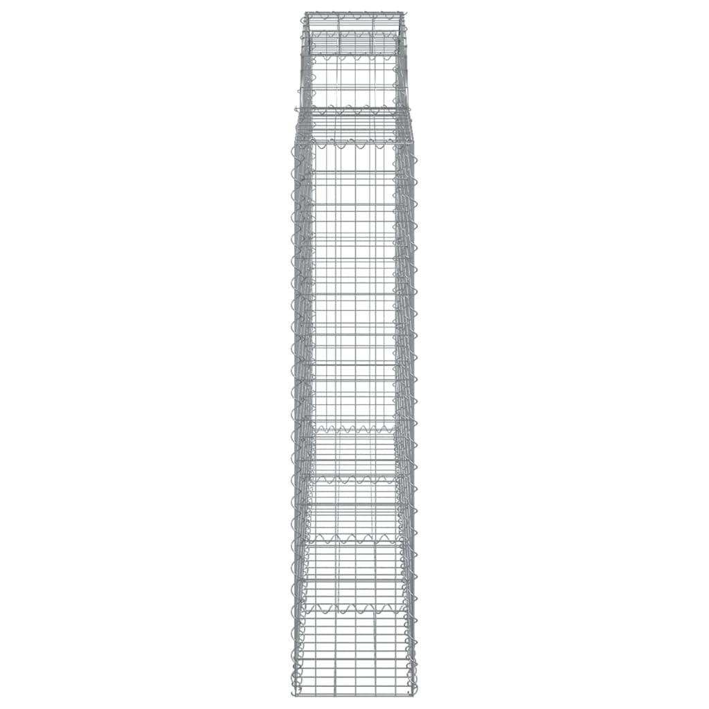vidaXL Gabionen mit Hochbogen 4 Stk. 200x30x140/160cm Verzinktes Eisen