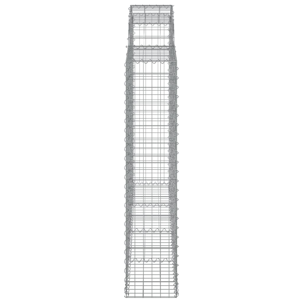 vidaXL Gabions avec arche 10 pcs 200x30x140/160 cm Fer galvanisé