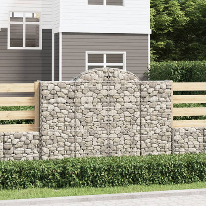 vidaXL Gabionen mit Hochbogen 40Stk. 200x30x140/160cm Verzinktes Eisen