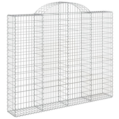 vidaXL Gabionen mit Hochbogen 2 Stk. 200x30x160/180cm Verzinktes Eisen
