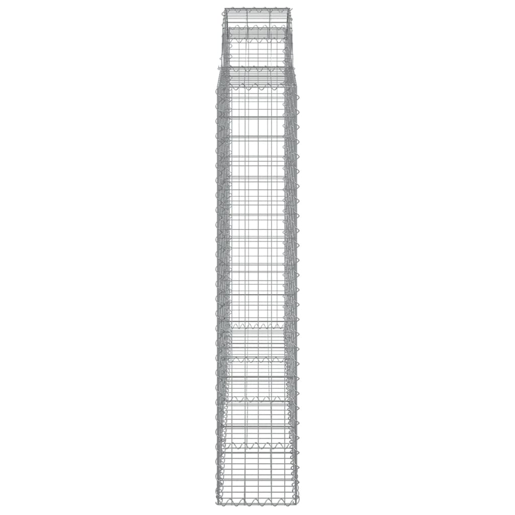 vidaXL Gabionen mit Hochbogen 2 Stk. 200x30x160/180cm Verzinktes Eisen