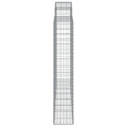 vidaXL Gabionen mit Hochbogen 3 Stk. 200x30x160/180cm Verzinktes Eisen