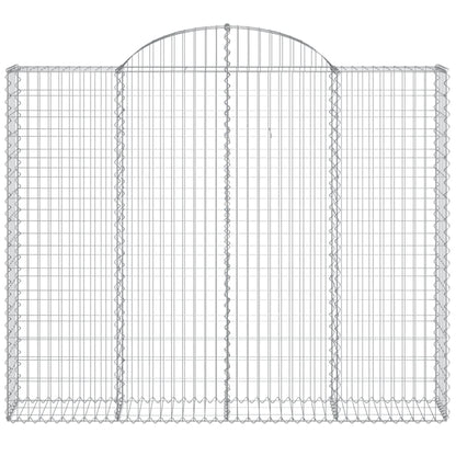 vidaXL Gabionen mit Hochbogen 9 Stk. 200x30x160/180cm Verzinktes Eisen