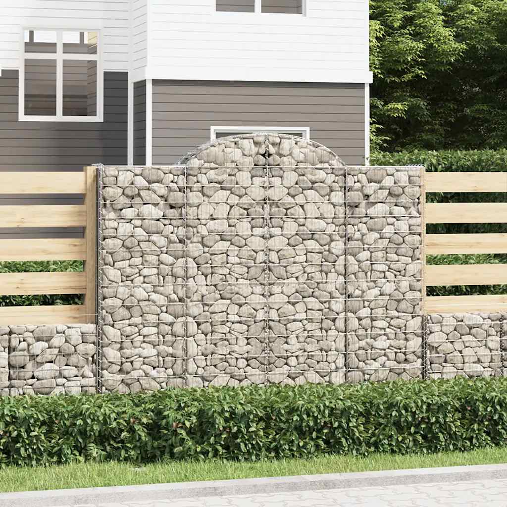 vidaXL Gabionen mit Hochbogen 12 Stk 200x30x160/180cm Verzinktes Eisen