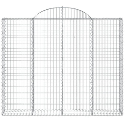 vidaXL Gabionen mit Hochbogen 14 Stk 200x30x160/180cm Verzinktes Eisen
