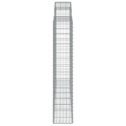 vidaXL Gabionen mit Hochbogen 14 Stk 200x30x160/180cm Verzinktes Eisen