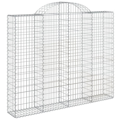 vidaXL Gabionen mit Hochbogen 15 Stk 200x30x160/180cm Verzinktes Eisen