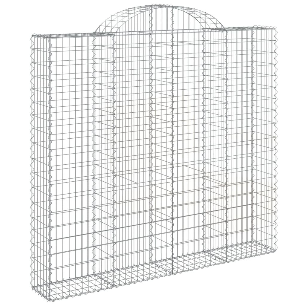 vidaXL Gabionen mit Hochbogen 12Stk. 200x30x180/200cm Verzinktes Eisen