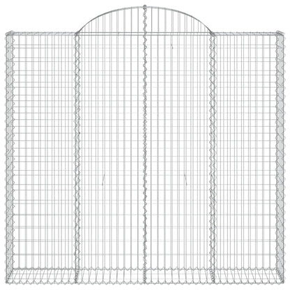 vidaXL Gabionen mit Hochbogen 12Stk. 200x30x180/200cm Verzinktes Eisen
