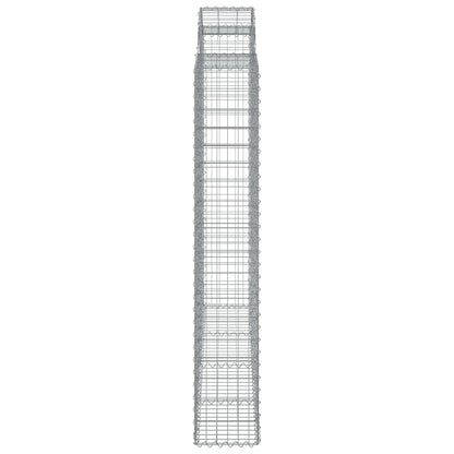 vidaXL Gabionen mit Hochbogen 12Stk. 200x30x180/200cm Verzinktes Eisen