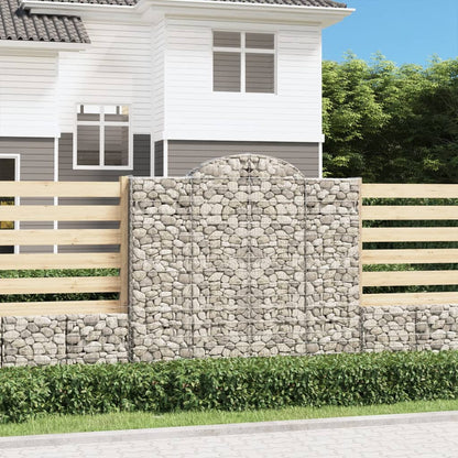 vidaXL Gabionen mit Hochbogen 12Stk. 200x30x180/200cm Verzinktes Eisen