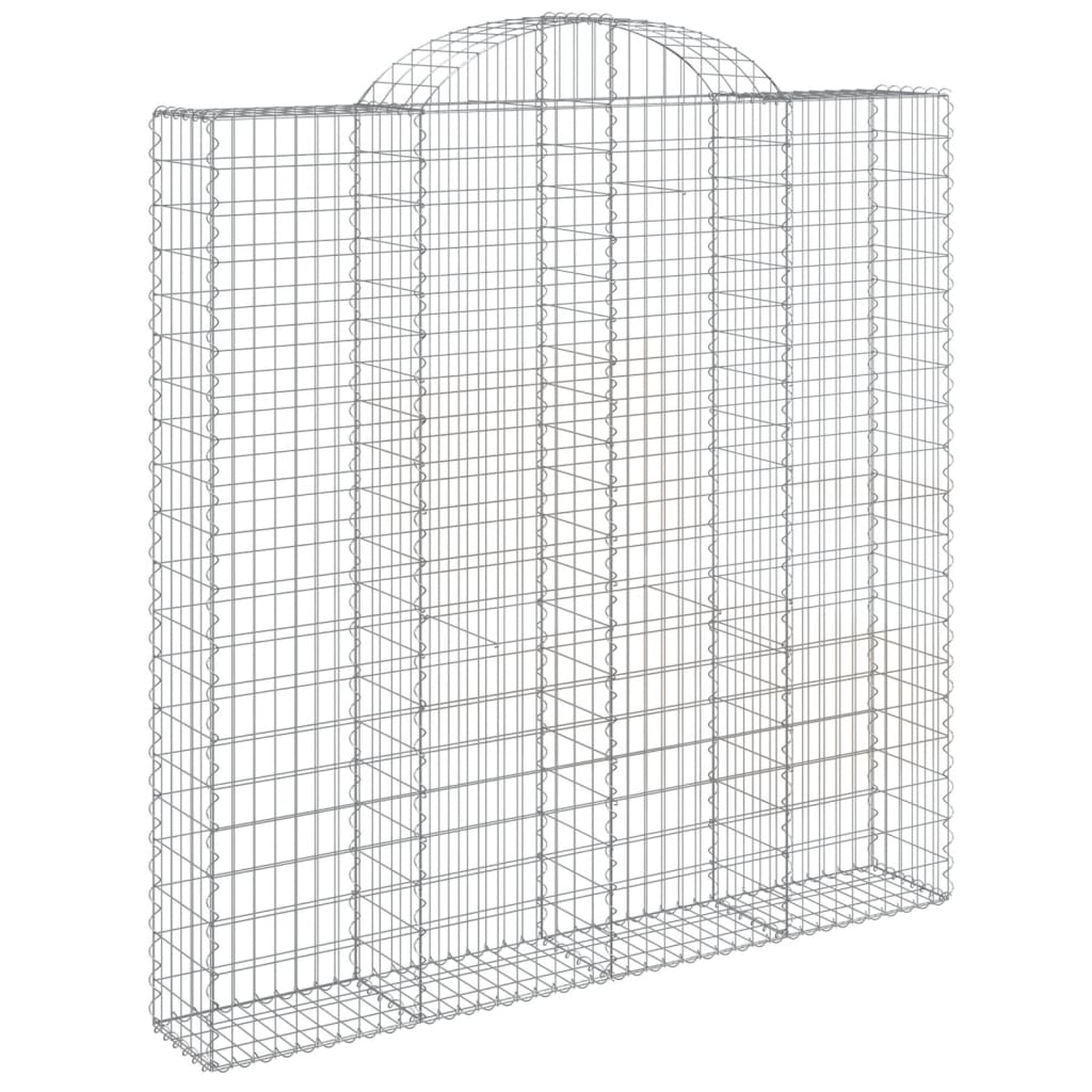 vidaXL Gabionen mit Hochbogen 4 Stk. 200x30x200/220cm Verzinktes Eisen