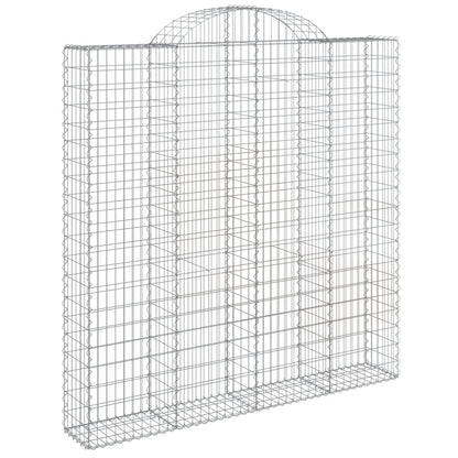 vidaXL Gabionen mit Hochbogen 4 Stk. 200x30x200/220cm Verzinktes Eisen