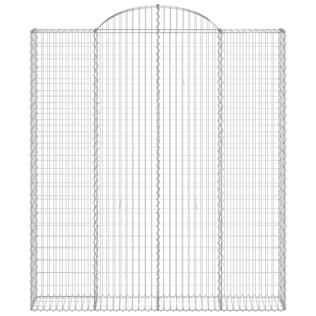 vidaXL Gabionen mit Hochbogen 3 Stk. 200x30x220/240cm Verzinktes Eisen