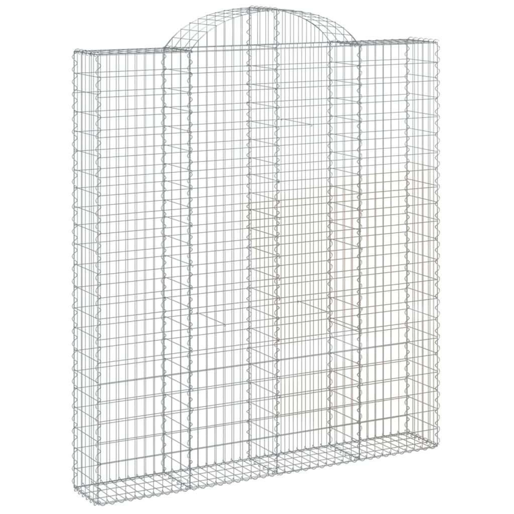 vidaXL Gabionen mit Hochbogen 8 Stk. 200x30x220/240cm Verzinktes Eisen