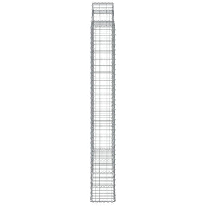 vidaXL Gabionen mit Hochbogen 9 Stk. 200x30x220/240cm Verzinktes Eisen