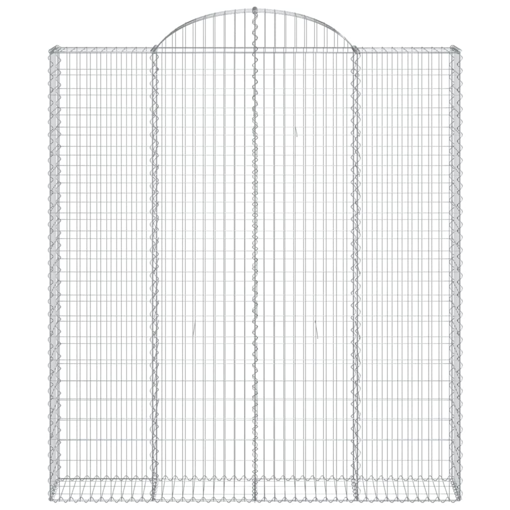 vidaXL Gabionen mit Hochbogen 18 Stk 200x30x220/240cm Verzinktes Eisen