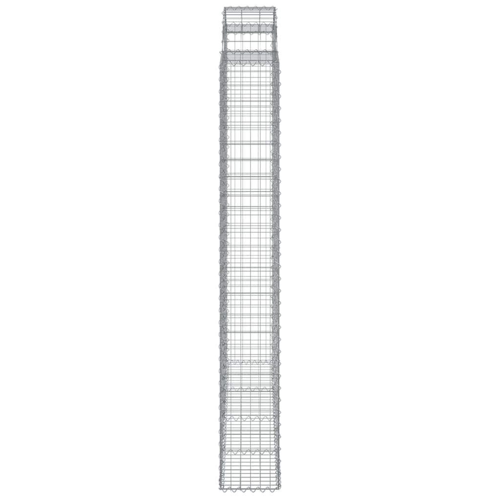 vidaXL Gabionen mit Hochbogen 18 Stk 200x30x220/240cm Verzinktes Eisen