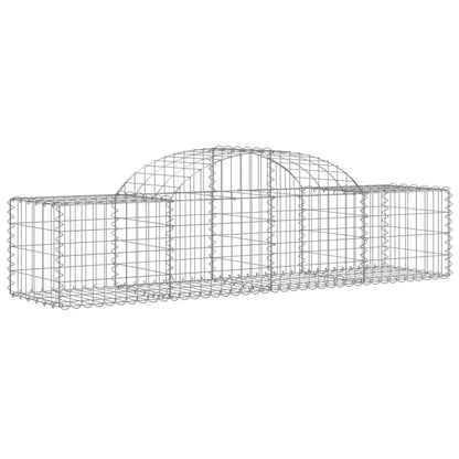 vidaXL Gabionen mit Hochbogen 2 Stk. 200x50x40/60 cm Verzinktes Eisen