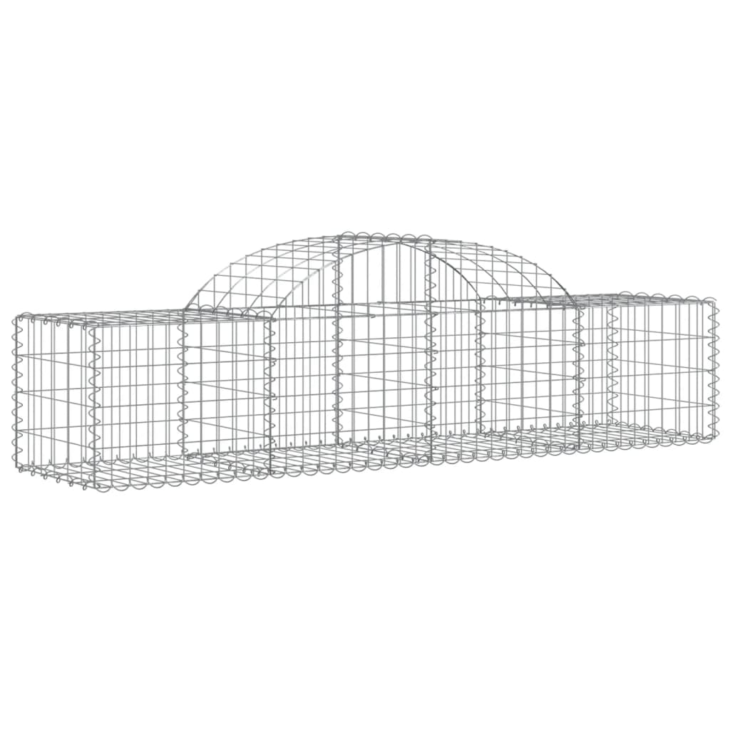 vidaXL Gabionen mit Hochbogen 6 Stk. 200x50x40/60 cm Verzinktes Eisen
