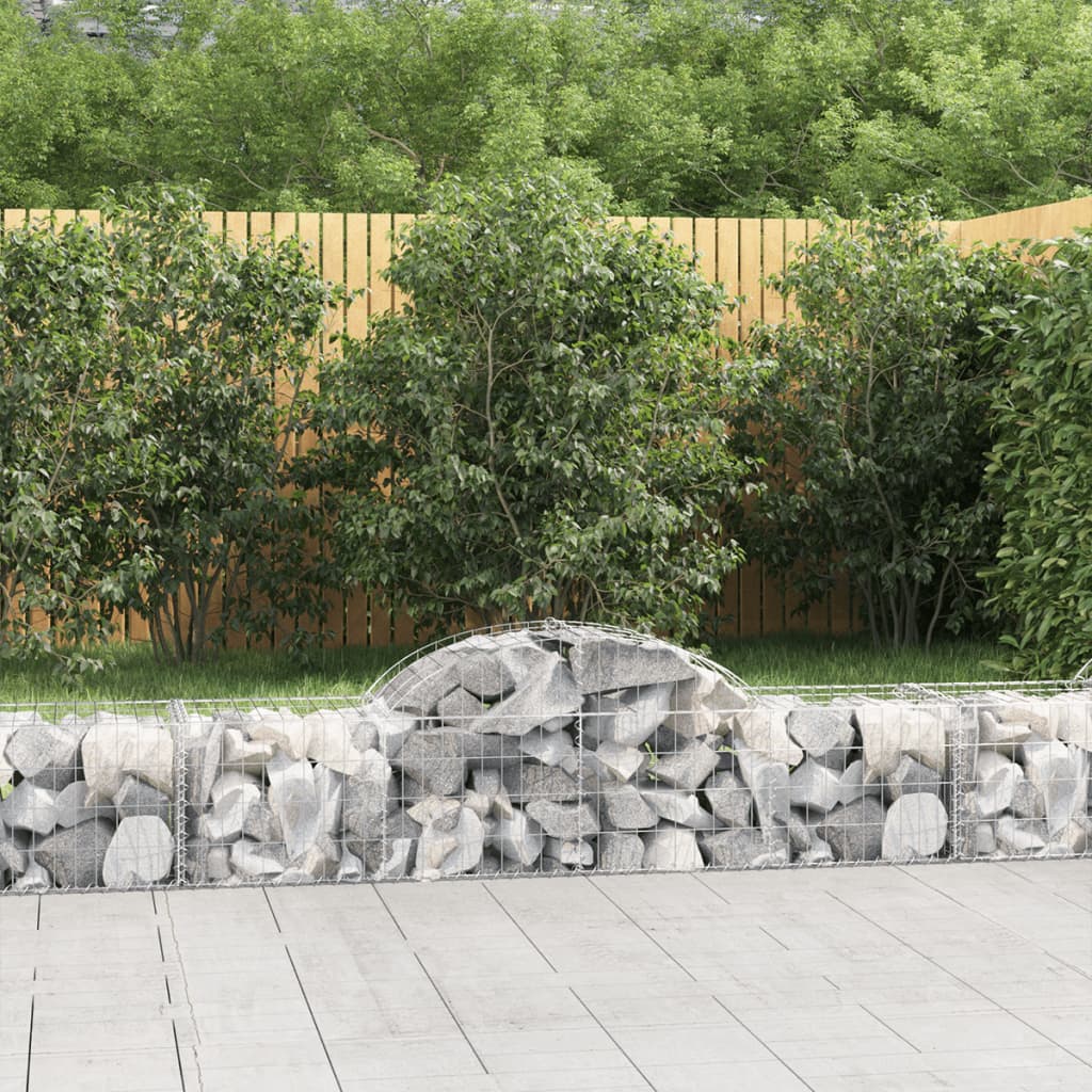 vidaXL Gabions avec arche 8 pcs 200x50x40/60 cm Fer galvanisé