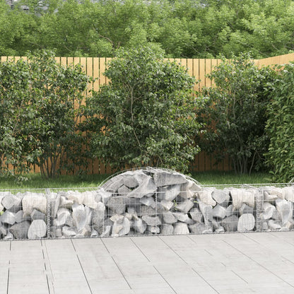 vidaXL Gabions avec arche 8 pcs 200x50x40/60 cm Fer galvanisé